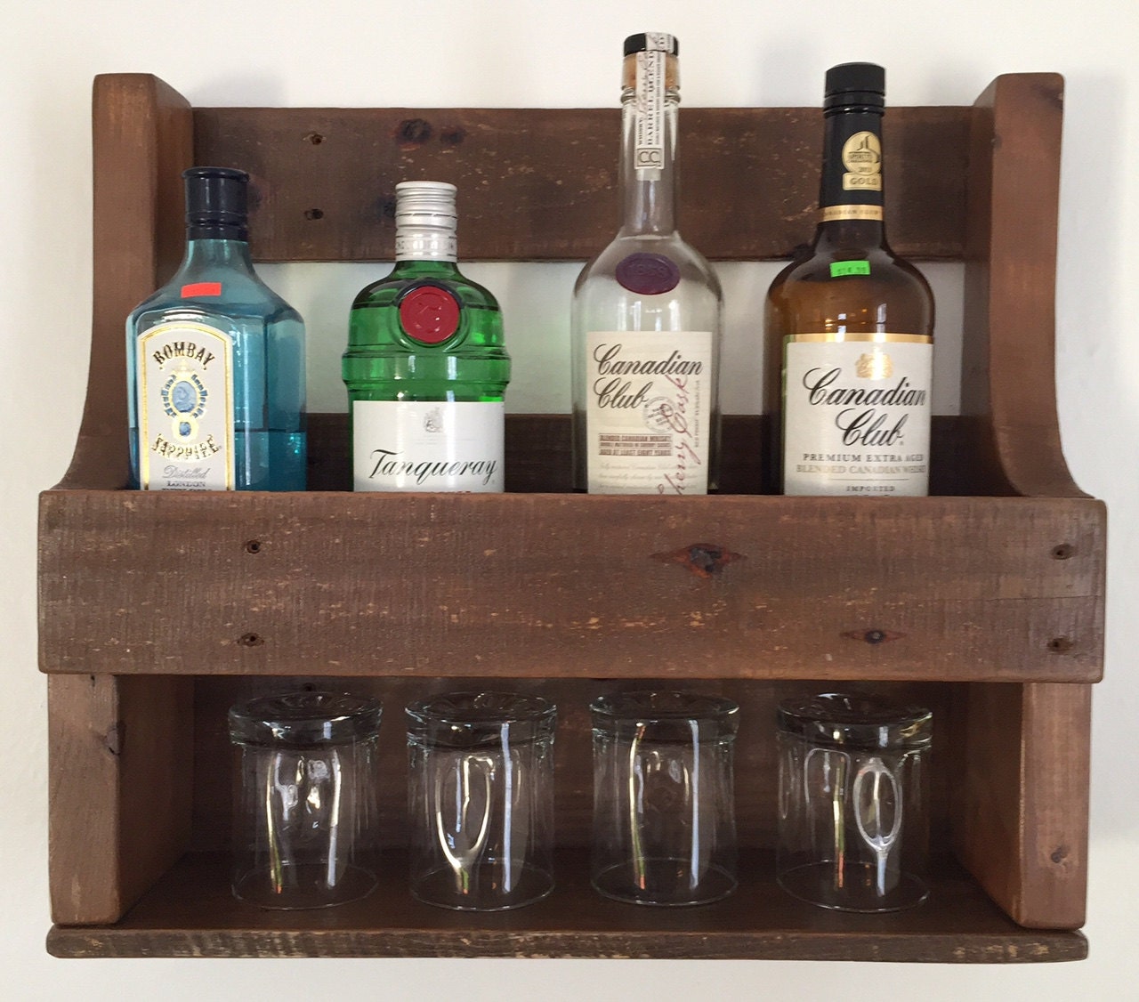 Rustic Liquor Rack Reclaimed Pallet Wood Liquor Rack