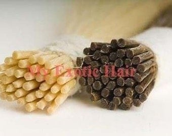 24" Long Remy Fusion Stick Tip Itip Straight Human Hair Extensions 100g (#4 Medium Brown)