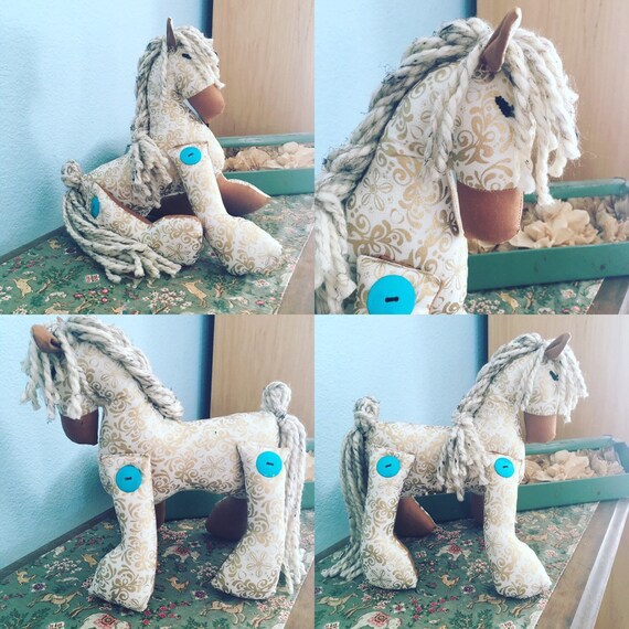 Golden Cotton Pony horse stuffed animal gift idea by BarHDesigns