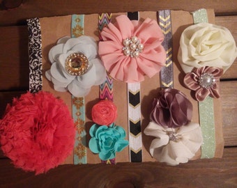 Items similar to Baby Headband, Six Newborn Headbands Miniatures in