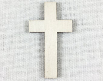 Wood Cross Shape, Unfinished Wood Cross Laser Cut Shape, DIY Craft Supply, Many Size Options
