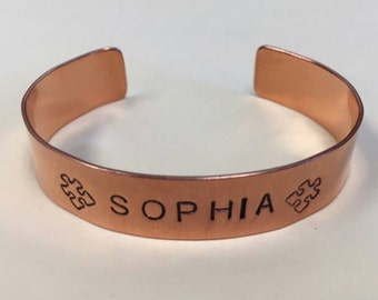 Custom Autism Awareness Cuff Bracelet