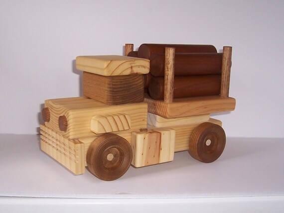 wooden log truck