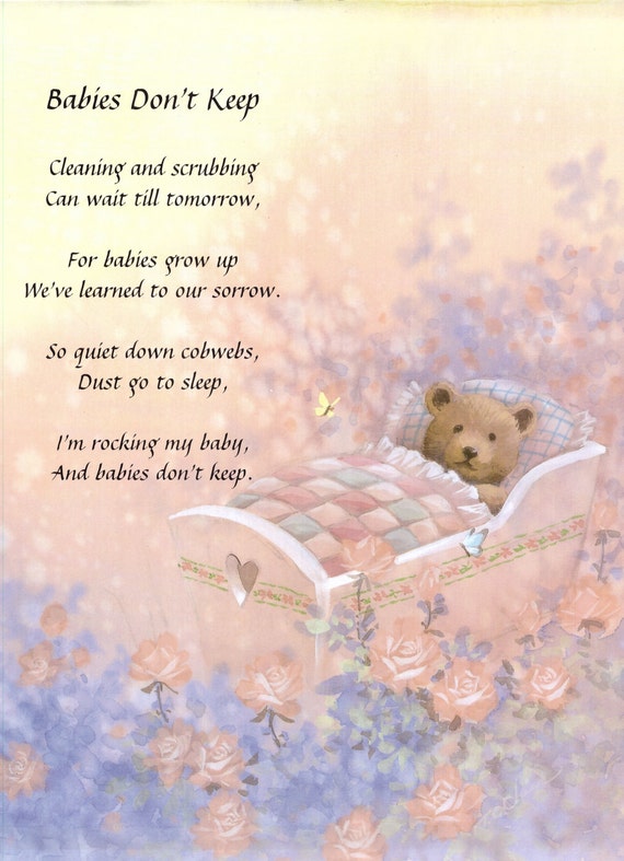 Teddy Bears with Babies Don't Keep Poem by NanasPrints on Etsy