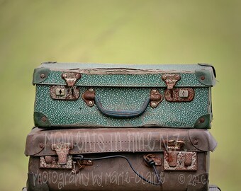 Vintage Suitcases Digital Background (newborn)