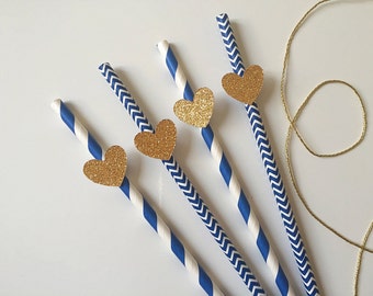 Heart shaped party Straws - Bridal shower straws- wedding straws - love celebration- paper straws