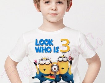Customized Minions Birthday Shirt Add Name & Age Personalized Minions Birthday Tshirt