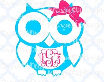 Owl Monogram SVG,EPS,PNG,Studio