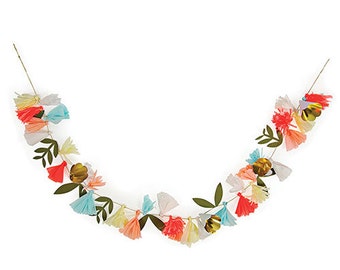 Floral Garland,Party Supplies,Bridal Shower Decor,Paper Flowers,Flower Garland,Table Centerpiece,Faux Flower Garland,Party Garland