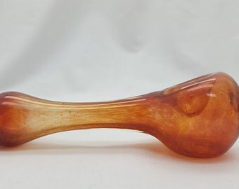 Amber Purple Glass Spoon Tobacco Pipe