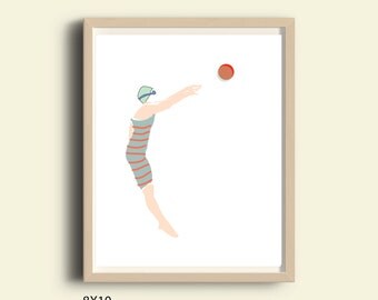 Printable swimmer girl wall art inspirational girls wall art gift instant download swimming pool wall art girls sports art bedroom decor