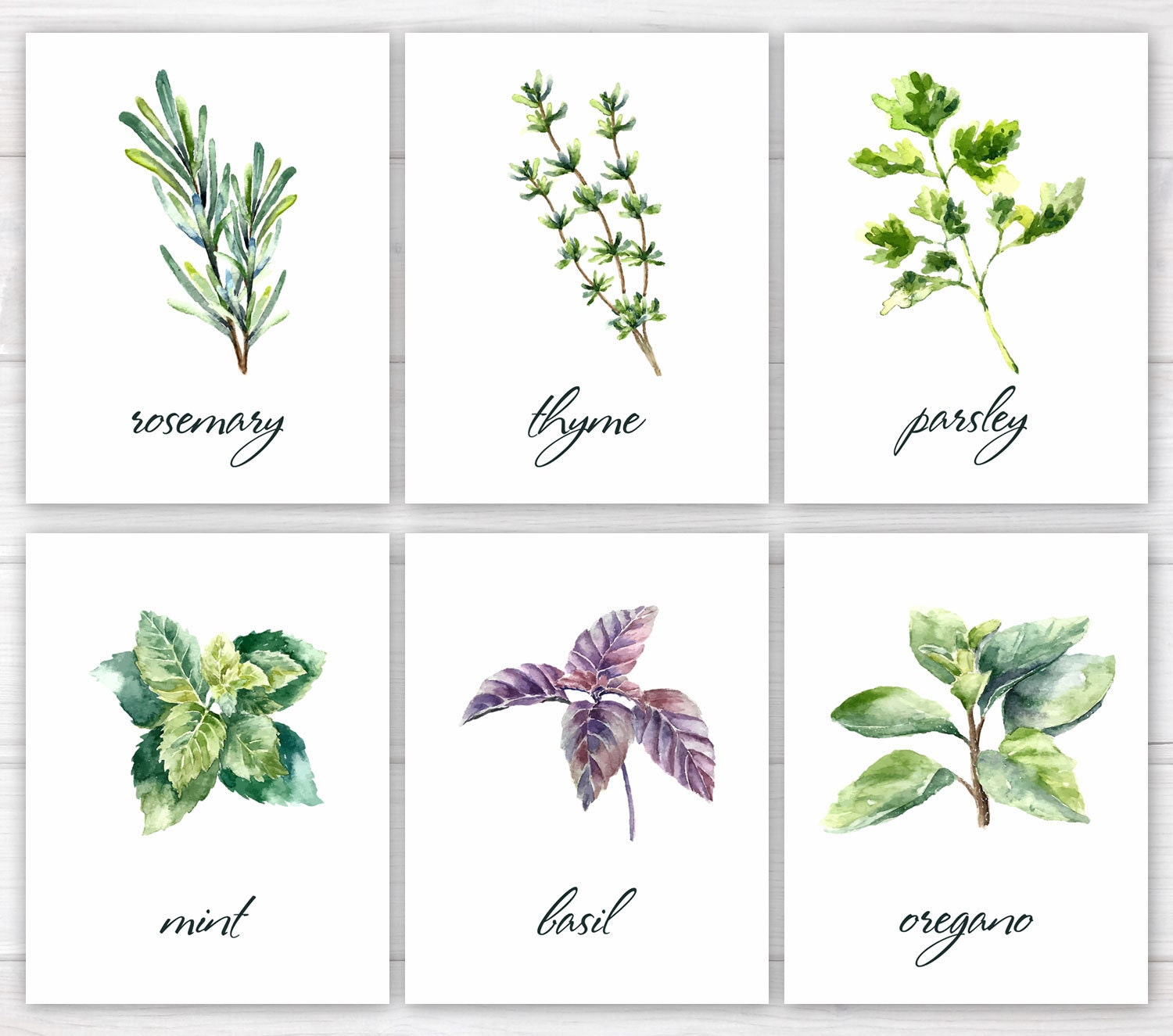 Herbs Print Kitchen Print Kitchen Printable Watercolor