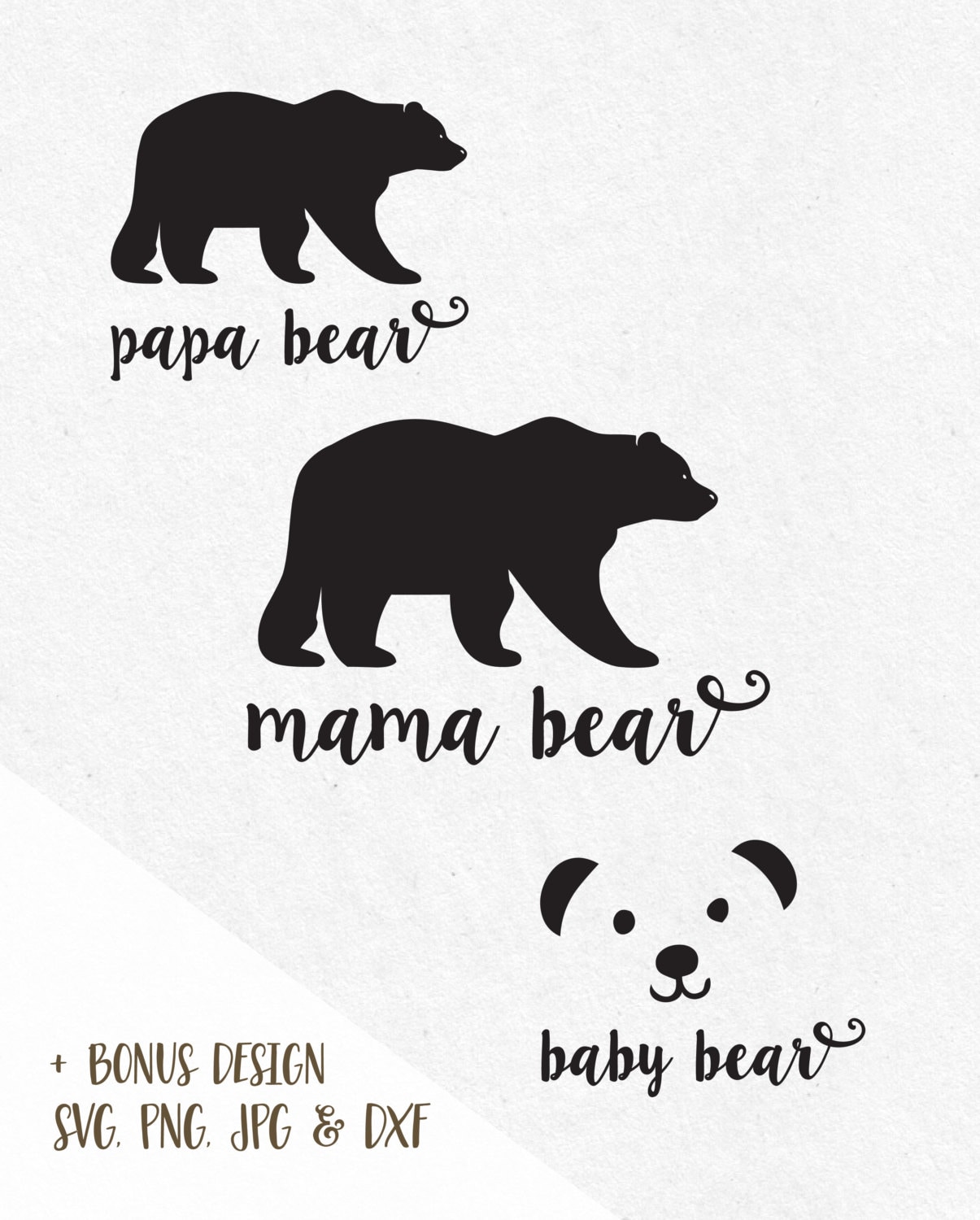 Download Baby Bear Mama Bear Papa Bear Svg Bear Svg Newborn by ...
