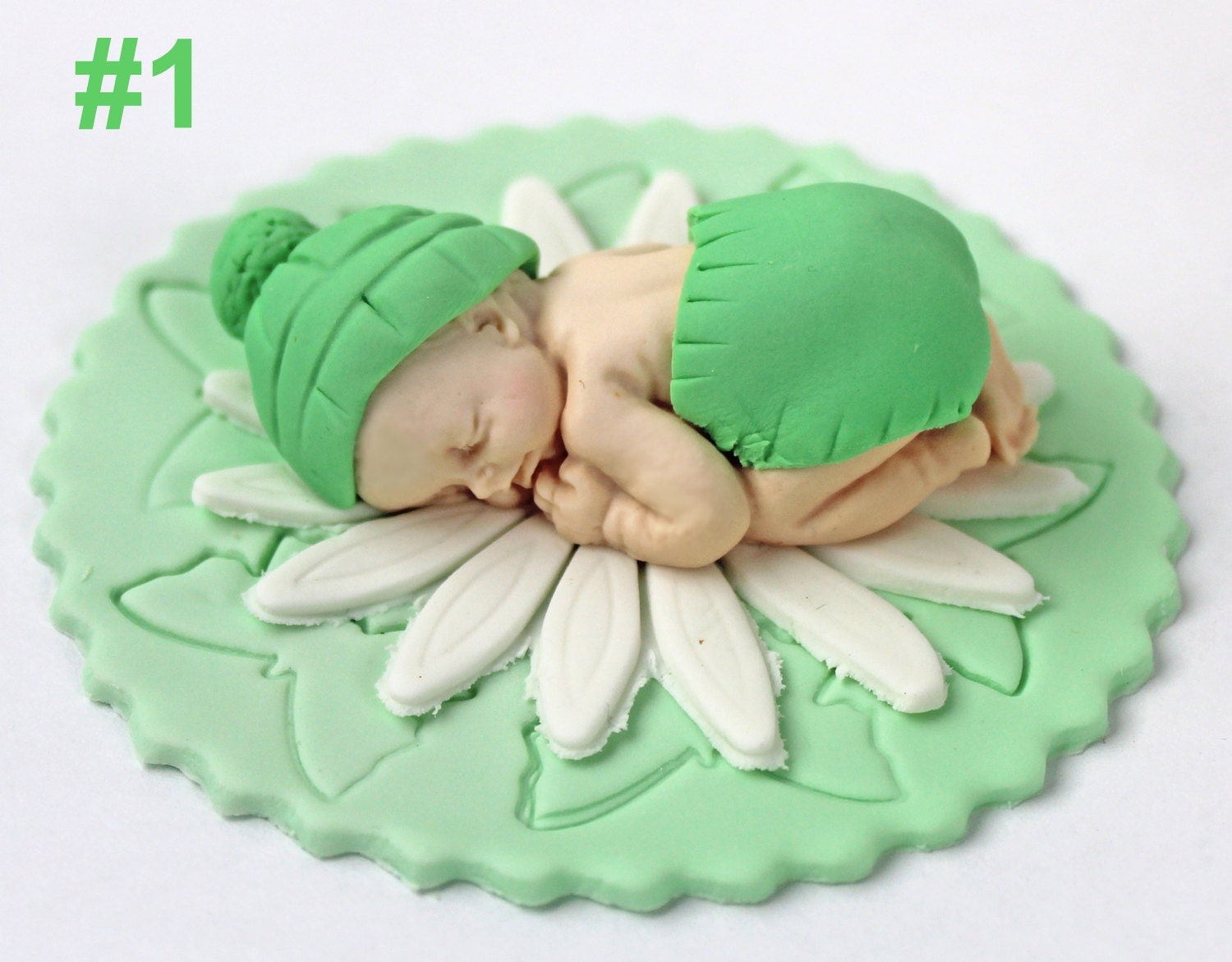 Baby cake topper. Fondant baby figurine for cake. Baby shower