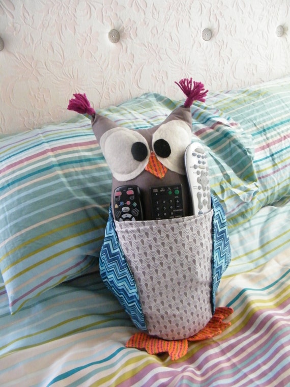 Dennis the Owl Pillow Remote Control Holder by Friendsforkeeps