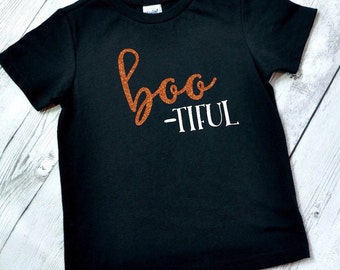Girls Halloween Shirt - Boo-Tiful Glitter shirt-Girls Ghost Shirt - Toddler Girl Halloween Shirt - Girl Shirt - Halloween shirt
