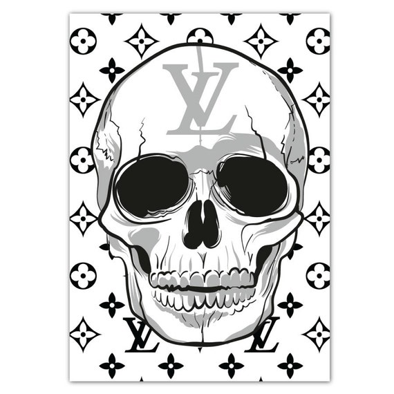 Louis Vuitton Skull Poster LV White Poster Fashion Print