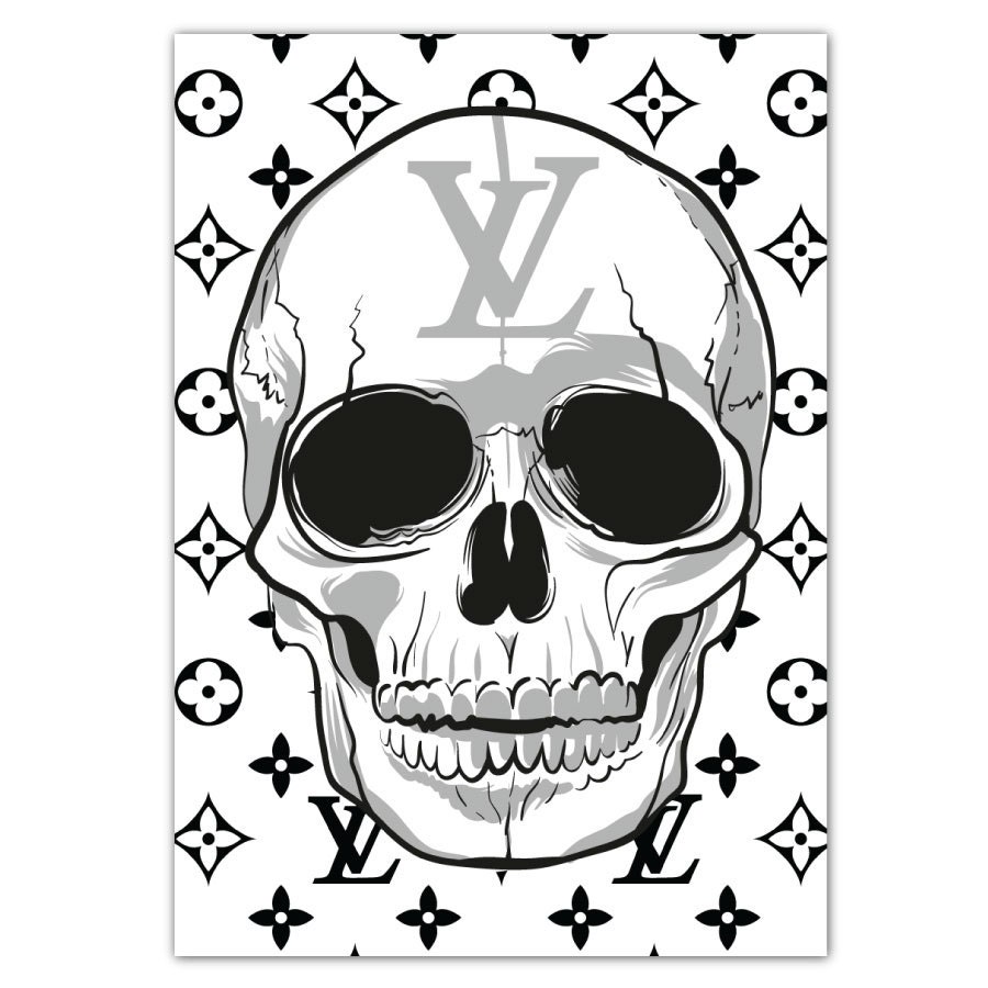 Louis Vuitton Skull Poster LV White Poster Fashion Print
