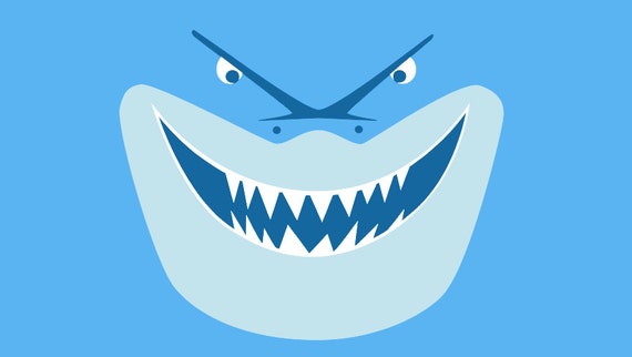 Download Shark face silhouette Svg file . Digital by EnjoyTheCartoons