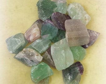 Raw Fluorite Crystals, Fluorite Tumbled Stones, Healing Crystals, Witchcraft Supplies, Fluorite Stones, Crystal Healing