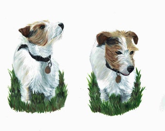 Items similar to TWO Custom Pet Portraits on Etsy