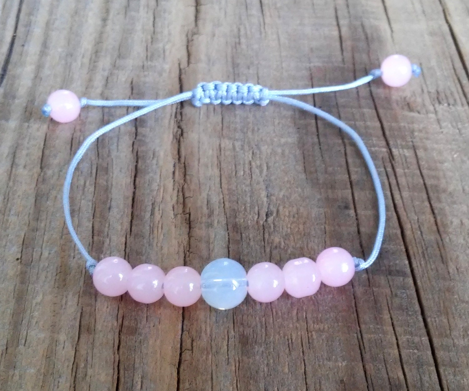 Real rose quartz moonstone bracelet rose quartz stone bead