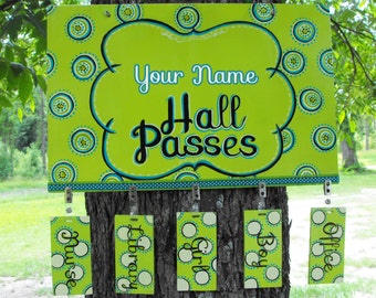 Student Hall Passes for Classroom Teachers - Reusable matching passes -Hall Pass