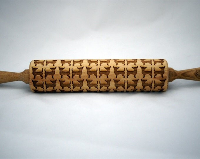 CHIHUAHUA DOG rolling pin, embossing rolling pin, engraved rolling pin for a gift, GIFT, gift ideas, gifts, unique, wedding