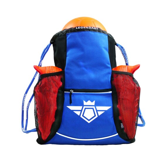 Items similar to Youth Soccer Bag Backpack XL Blue on Etsy