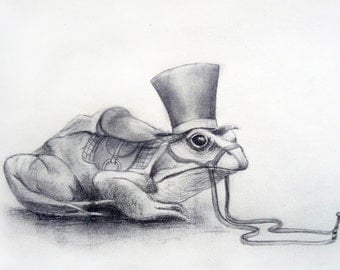 Black and white printed illustration "Mr Crapaud"