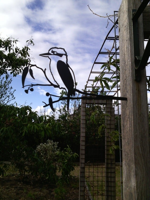 Kookaburra metal garden art ornament sculpture corten bird
