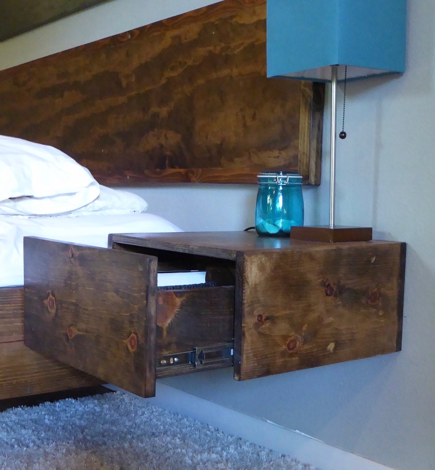 Floating nightstand/ Floating Drawer/ Bedside table/ Modern