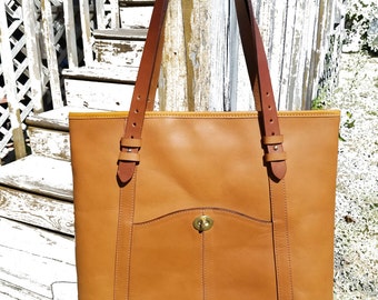 All Leather Dakota Saloon Tote - Tan