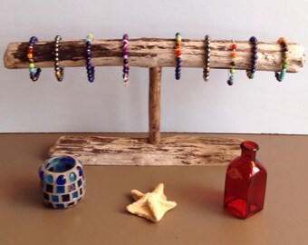 Driftwood Jewelry Holder, Bracelet Holder, Stand, Jewelry Display by SaltyPelicanNW