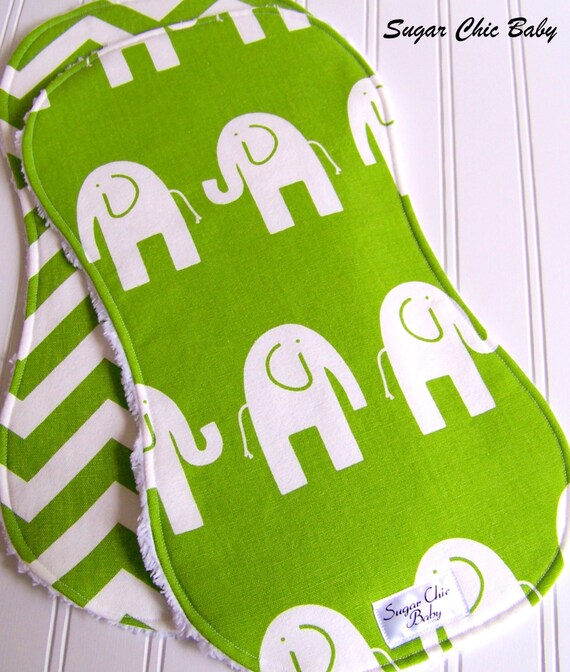 Elephant Burp Cloth Set of 2 Gender Neutral Super