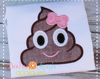 Chocolate Girl Emoji Applique Design 4x4, 5x7, 6x10, 8x8