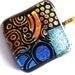 Blue Bronze Turquoise Pendant - Dichroic Glass Pendant - Fused Glass Pendant - Mesh Necklace - Melted Glass Necklace