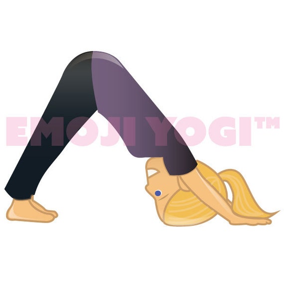 Emoji Yogi Downward Facing Dog Pose