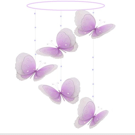 Butterfly Baby Mobile Purple Butterflies Baby Mobile Hanging