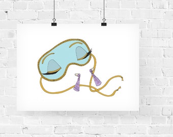 Holly Golightly's Sleep Mask Fashion Illustration Art Print