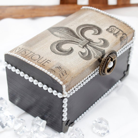 Fleur de Lis Jewelry Box Victorian Box Treasures Trinket