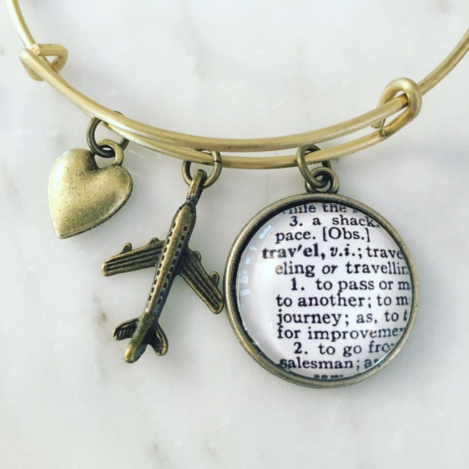 bracelet with travel charms