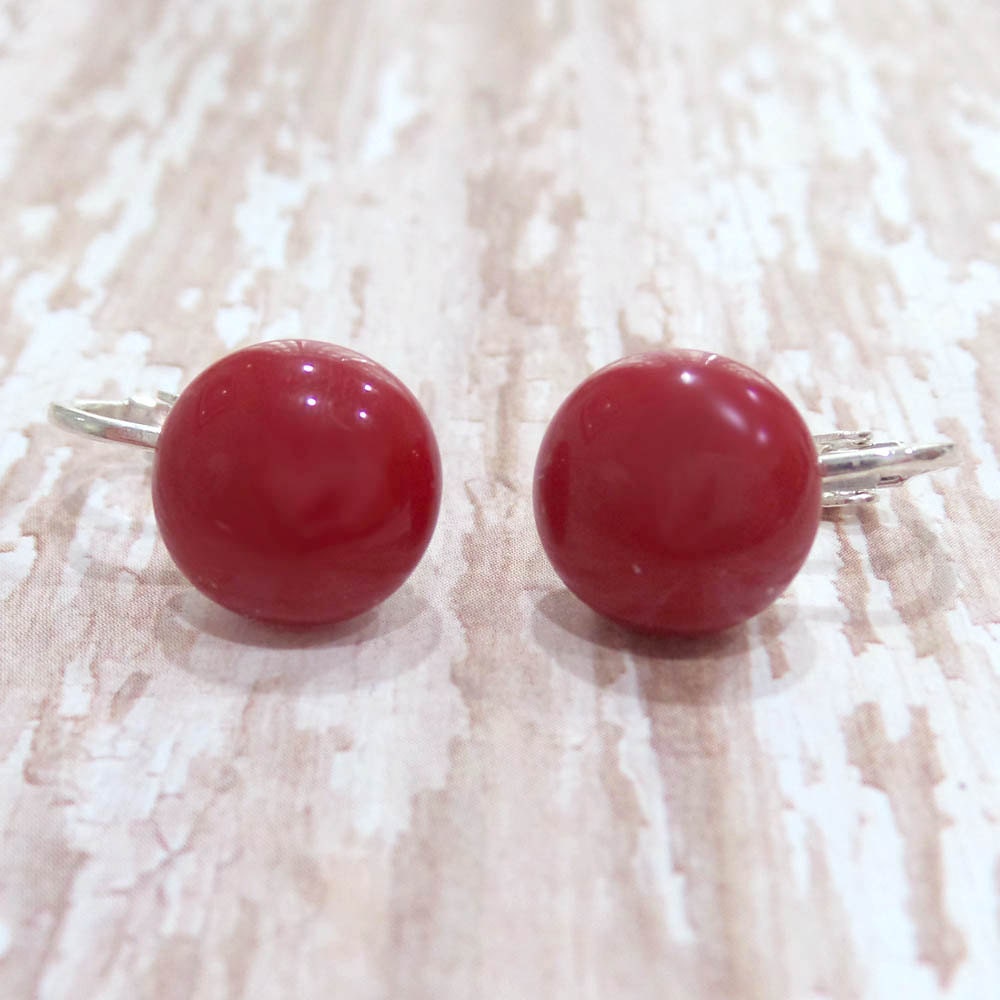 Clip On Earrings Red Clip Earings Nonpierced by mysassyglass