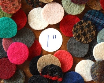 Felted Wool Circles -- 50 Wool Pennies -- 1-inch