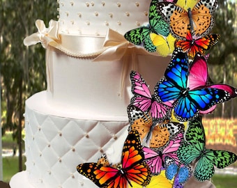 18 Edible Butterfly Wafer Cake Decorations ,cupcake toppers,cookie toppers,birthday,cake decoration, Quantity 18