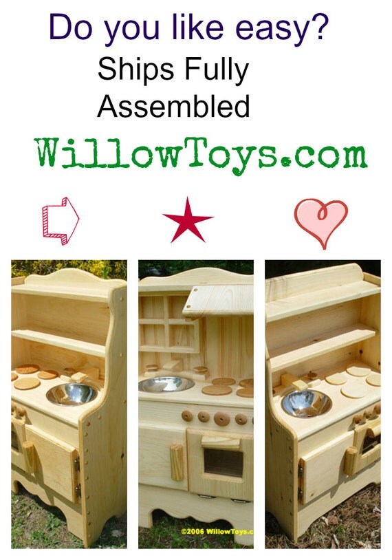 No Assembly Required, Waldorf toy kitchen,  Wooden play kitchen, wooden toy kitchen, play stove,all natural, real wood