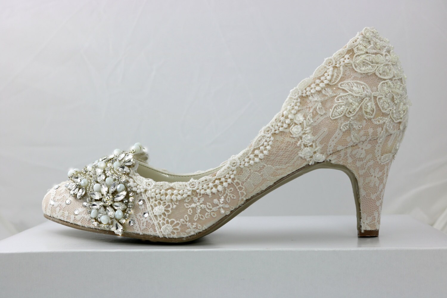 blush mid heel shoes