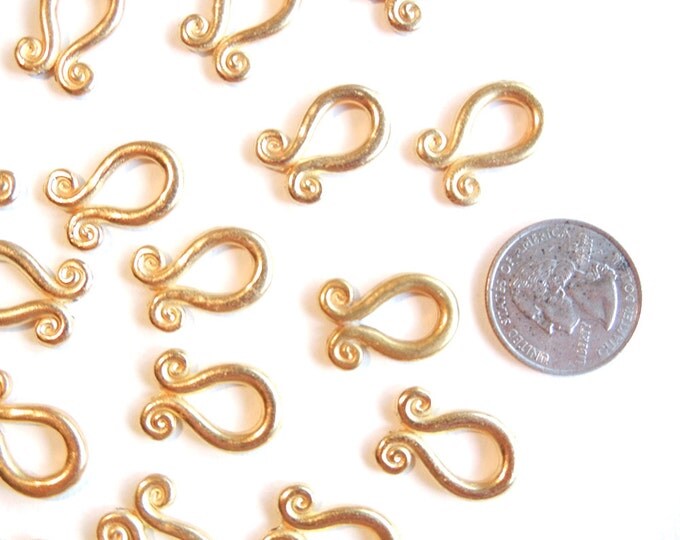 45 Vintage Matte Gold-tone Curly Findings