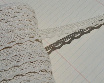 Cream Cluny Lace - Narrow Natural Cluny Crochet Torchon Trim - 1/2" Wide