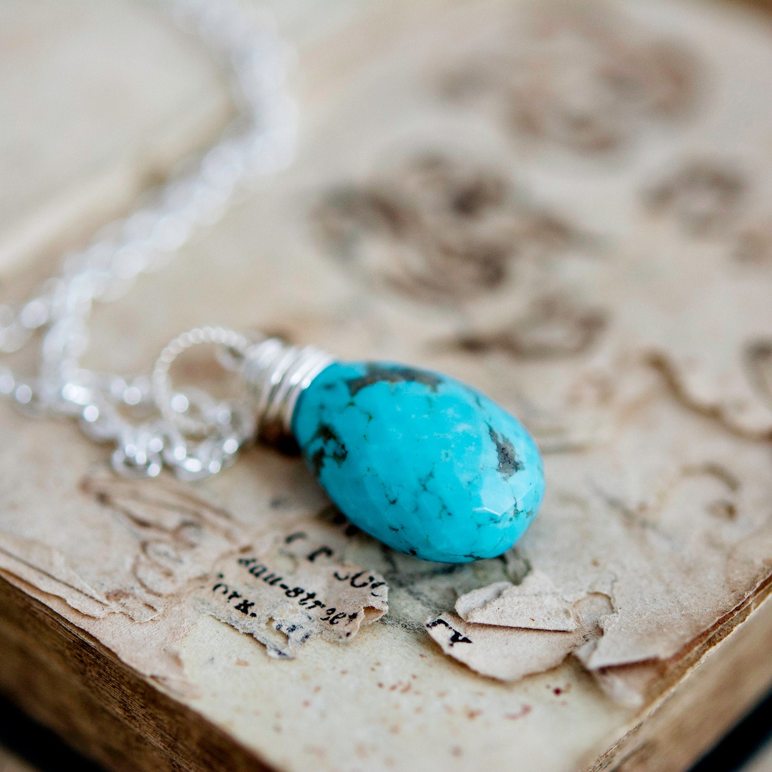 Turquoise Necklace December Birthstone Turquoise Pendant